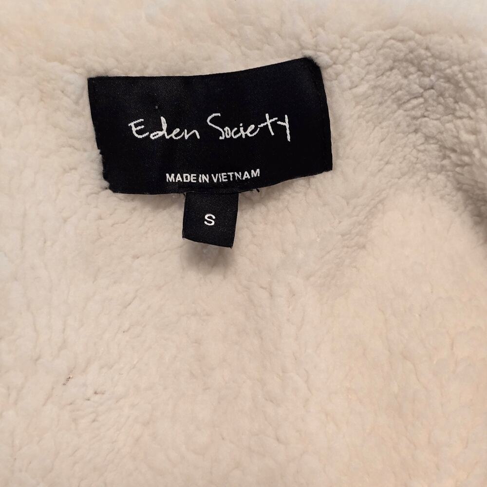 Eden Society Coat Womens Size Small Burgundy Quilted Sherpa Lined Hooded Warm - Picture 6 of 15